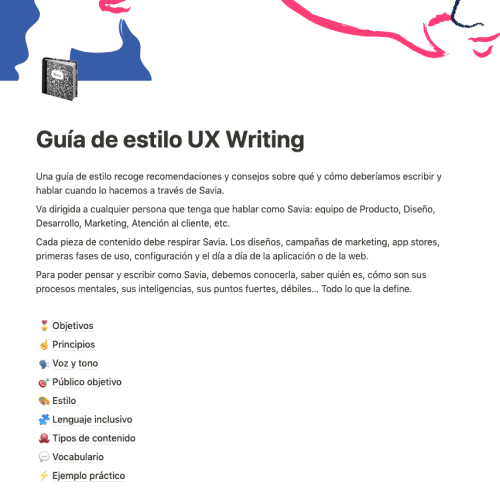 Portada de la guía de estilo que creé para el proyecto de salud digital Savia.